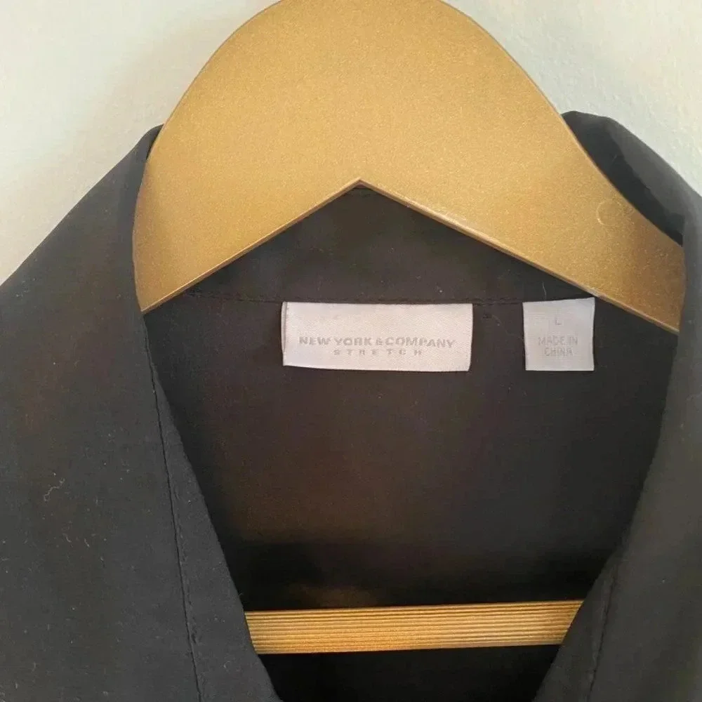 Black and Blue Button Down Shirt Dress - Picture 7 of 13